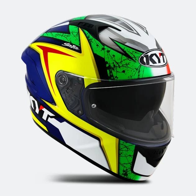 Casco Integrale KYT NF-R Dalla Porta Rosso-Blu-Giallo - immagine 3