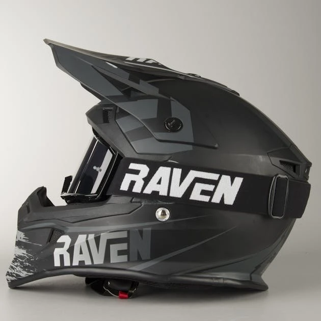 Maschera Cross Raven Sniper Crew Nero - Lente Fumé - immagine 2