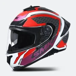 Casco Integrale SMK Typhoon RD1 Bianco-Rosso