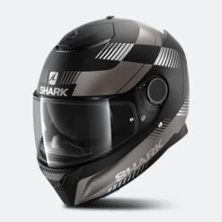 Casco Integrale Shark Spartan 1.2 Strad Mat Nero-Antracite-Argento