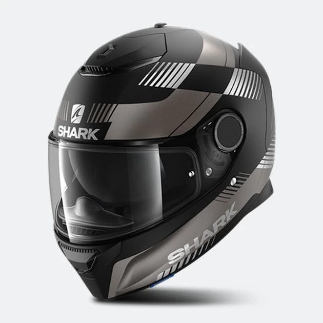 Casco Integrale Shark Spartan 1.2 Strad Mat Nero-Antracite-Argento