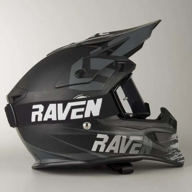 Maschera Cross Raven Sniper Crew Nero - Lente Fumé - immagine 3