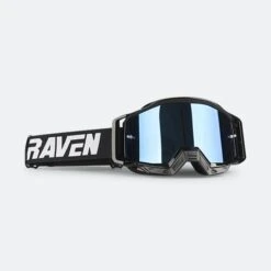 Maschera Cross Raven Sniper Crew Nero - Lente Specchio Blu
