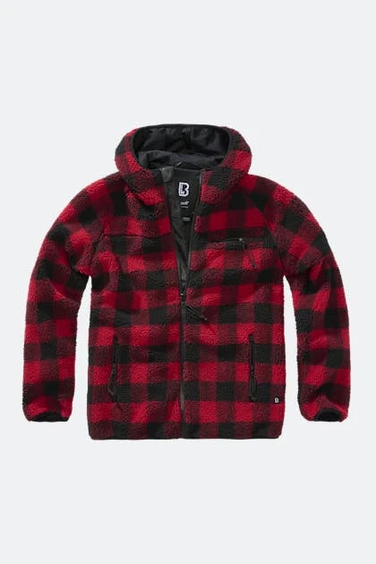 Giacca Brandit Teddyfleece Worker Rosso-Nero