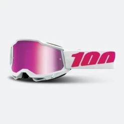 Maschera Cross Bambino 100% Accuri 2 Keetz Lente Rosa Specchio