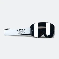 Maschera Cross Raven Edge Magnetic Nero-Bianco - Argento Specchio