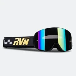 Maschera Cross Raven Edge Magnetic Nero-Oro - Specchio Oro