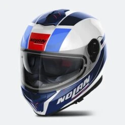 Casco Integrale Nolan N80-8 Mandrake N-COM Bianco-Blu-Rosso