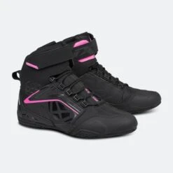 Scarpe Moto Donna Ixon Killer WP Nero-Fucsia