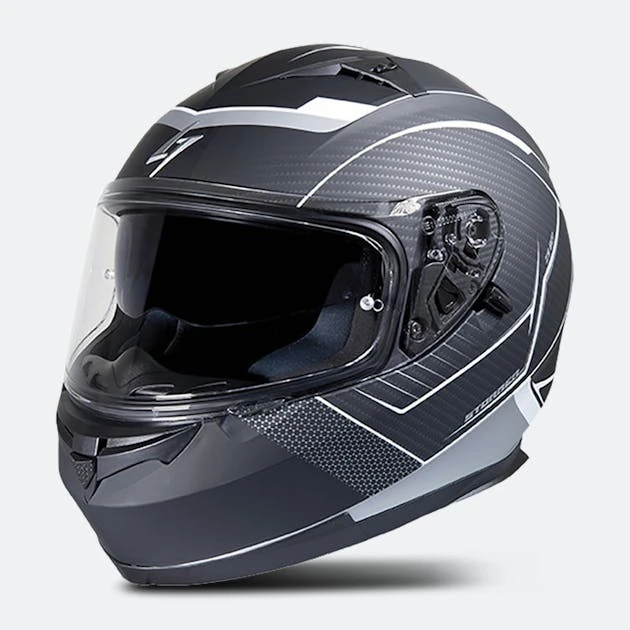 Casco Integrale Stormer ZS 801 Miles Nero-Bianco-Metallo
