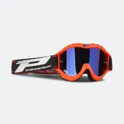 Maschera Cross Bambino Progrip 3101 Lente Doppia Arancio Fluo