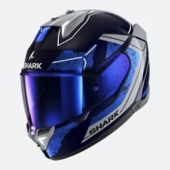 Casco Integrale Shark Skwal I3 Rhad Blu-Cromo-Argento