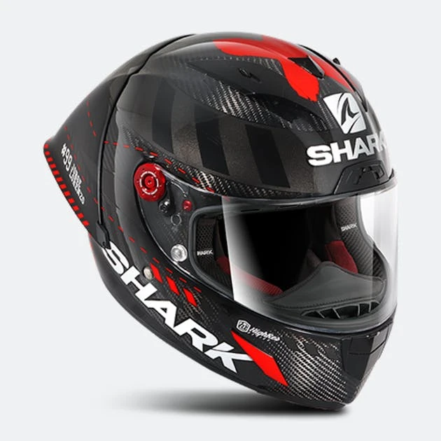 Casco Integrale Shark Race-R Pro GP Lorenzo Winter Test 99 Carbonio-Antracite-Rosso - immagine 5