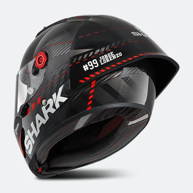 Casco Integrale Shark Race-R Pro GP Lorenzo Winter Test 99 Carbonio-Antracite-Rosso - immagine 3