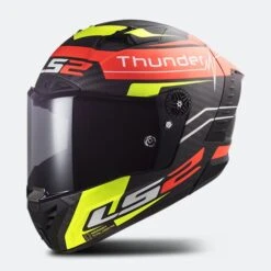 Casco Integrale LS2 FF805 THUNDER C ATTACK Rosso Opaco-Giallo Fluo
